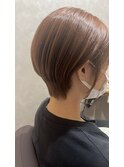 顔まわりカット/ショートレイヤー/ハイトーンカラー/ハイライト
