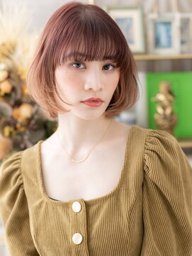 カバーヘア ブリス 戸田公園西口店(COVER HAIR bliss) ダブルカラー韓国風艶髪切りっぱなしボブh3戸田公園10代20代30代