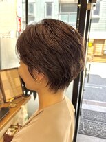 リノナ(Linona)&nbsp;ロングショートワンカールパーマカーキグレージュ前髪錦糸町