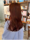 ブリーチなしダブルカラー暖色オレンジカラー担当渡辺聖