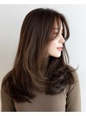 ナチュラルセミロングレイヤー/ナチュラルブラウン30代40代50代