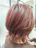 ヘアースタジオ ジェイワン(hair studio J ONE)&nbsp;40代50代/ピンク/くびれボブ/外ハネボブ/白髪ぼかし/脱白髪染め