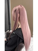 リオリス ヘア サロン(Rioris hair salon) ペールピンク/艶髪ロング/ケアブリーチ