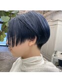 ハンサムショートのブルーカラー【ブリーチカラー】