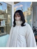 greige×小顔レイヤー,透明感黒髪,シースルーバング