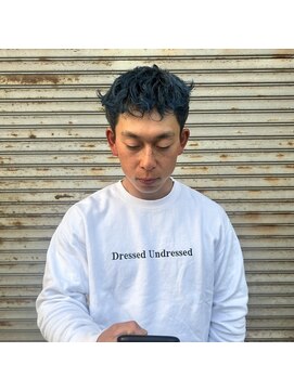 チャプター 問屋町(chapter) スパイキーショートケアブリーチダブルカラーブルーカラー問屋町