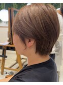 斜めバング/グレージュカラー/デザインカラー/シルキーベージュ