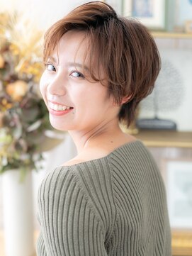 カバーヘア ブリス 川口(COVER HAIR bliss) アシンメトリー小顔くせ毛風ボブマッシュa川口20代30代40代