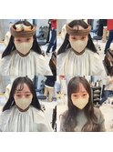 可愛いフルバングがずっとキープできる前髪パーマ♪丸型
