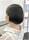 ショートボブ前髪なし骨格カットミニボブ