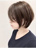 レイヤーボブルフネビージュ小顔ワンレンこなれミディ黒髪
