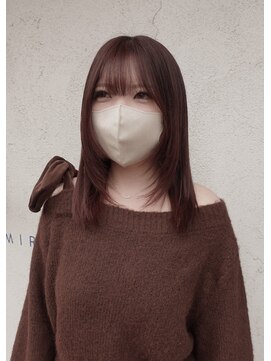 シェミール(CHEMIR) ピンクカラー×お顔周りレイヤーカット【四日市】