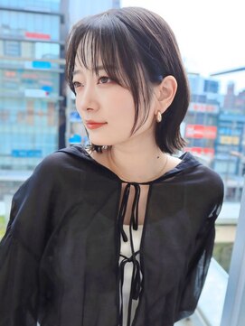 ケーツー あべのキューズモ-ル店(K-two) 大人かわいい耳かけボブ*レイヤーボブ*くびれボブ*黒髪*髪質改善