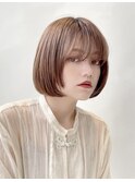 大人可愛いひし形ハンサムショートボブ前下がり