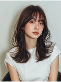韓国風くびれレイヤーミディ[伊丹駅/髪質改善/白髪染め]