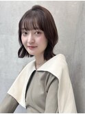 ココアグレージュシースルーバングレイヤーボブ髪質改善渋谷