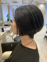 アッシュ 仙川店(Ash)&nbsp;黒髪ショートボブ前下がりショートヘア多毛クセ毛前髪あり40代