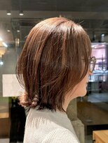 マトカ 表参道(matka) ひし形レイヤーミディアムふんわりくびれピンクベージュ40代