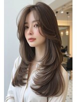 ノイエ 原宿 北参道(NoIE) ハッシュカットシースルーバングフレンチバングレイヤーカット