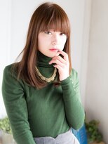 アニモフィオレンテ 千間台店(animo FIORENTE) +animoせんげん台+ぱっつん前髪☆オレンジベージュ☆艶ロングe