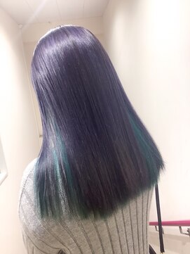 ヘアーメイク トレコローリ(hair make trecolori) 【trecolori 津田沼】ラベンダー×インナーグリーン