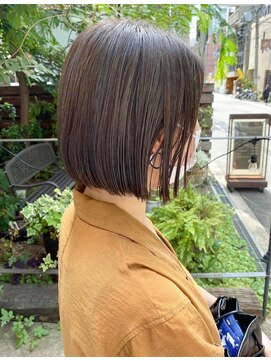 マッシュ 北堀江(MASHU) ボブ×オリーブグレージュ