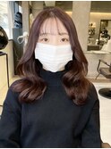 韓国ヘア20代30代40代 くびれヘア  ピンクブラウンM38