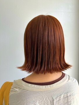 セダクション 道後樋又店(Seduction) ブリーチを使わず　ボブ×オレンジブラウン