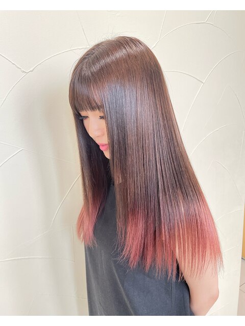 【naru】ロングヘアピンクカラー