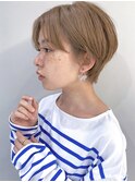 マッシュショート　前髪長めショート　丸み　ショートカット