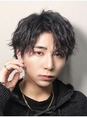 波巻きツイスパセンターパート/アッシュブラック
