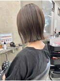 切りっぱなしボブ×透明感カラーR42