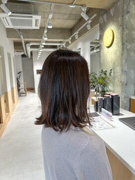 ワッカ(wacca) ボブ　ハイライト　ブラウン　質感調整