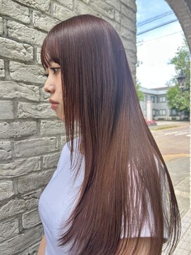 ベルシュヴー(belles cheveux) 透明感のあるブリーチなし赤みカラー