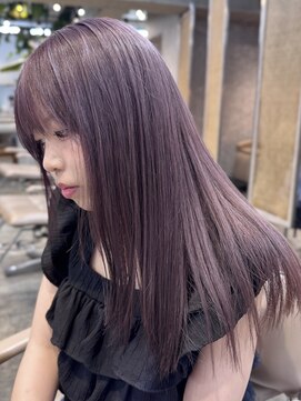 サンク 原宿 表参道(cinq) ハイトーンカラーダブルカラーレイヤーカットラベンダーカラー