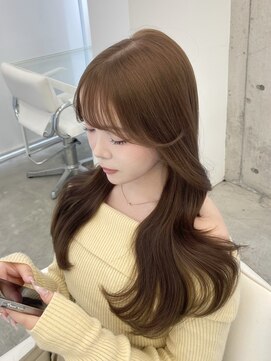 明るめヘーゼルブラウン/ダブルカラー/顔周りカット