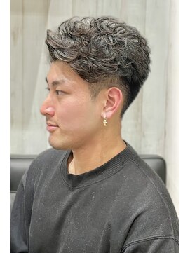 ヨシザワインク プレミアム 横浜 桜木町店(YOSHIZAWA Inc. PREMIUM) 黒髪メンズツーブロックワイルドスパイラル流しパーマ