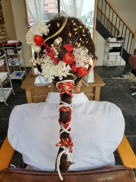 セットアップ 倉敷中庄店(SET-UP) 成人式 お呼ばれ ドライフラワー×紐アレンジ×水引アレンジ