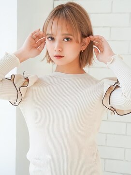 アグ ヘアー アルスカー 古河旭町店(Agu hair Alskar) 《Agu hair》耳かけストレート×切りっぱなしボブ