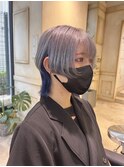 マッシュショート　シルバー　インナーネイビーブルー