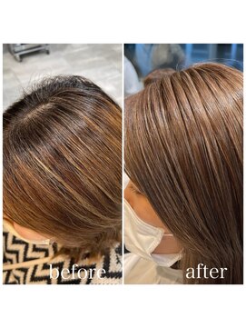 ミラバイケンジ 藤沢(Mira by KENJE) 白髪ぼかしハイライト