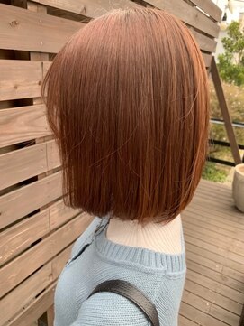 ポイントファイブバイソレイユ 藤沢店(.5 by SOLEIL) 切りっぱなしボブ×オレンジベージュ☆