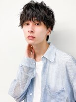 メンズ小顔ヘア/メンズカット/メンズパーマ/メンズ束感/波巻き