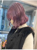 ラベンダーカラー アッシュ 韓国 ミディアムボブ