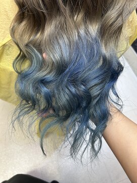 フェイスティ(feisty) gray beige Blue