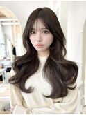 大人可愛い韓国レイヤーカット シースルー前髪似合わせカット