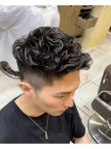 ショートハーパー　スペインカール　ラルフカール　メンズパーマ