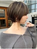 ショートボブ髪型30代40代50代前髪あり前髪なし面長丸顔【荒牧】