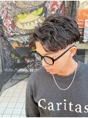 #ベリーショート#ダークアッシュ#ニュアンスパーマ#韓国マッシュ