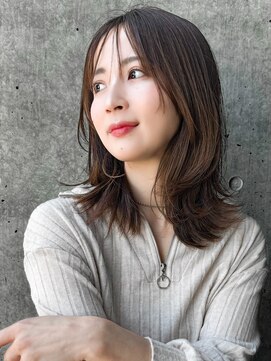 エインアンリー 表参道(AIN.ANLY.) ☆ぱっつん前髪流し前髪鎖骨ミディアムボブ耳かけボブパーマ小顔